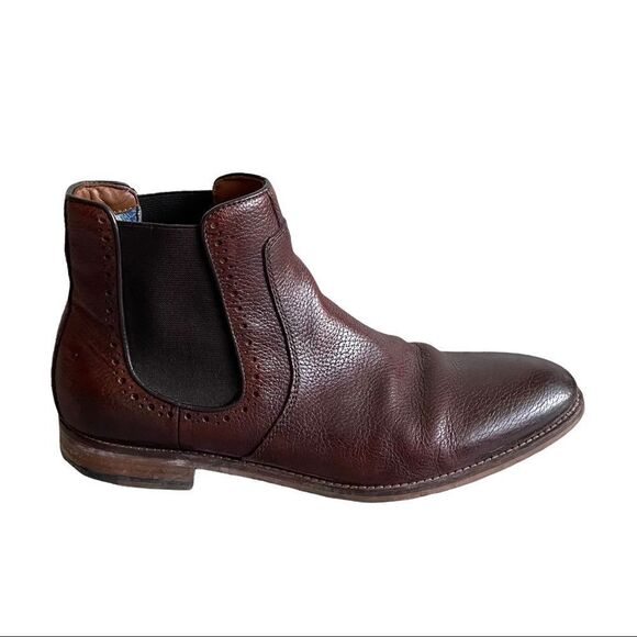 JOHNSTON & MURPHY Leather Chelsea Slip-On Ankle Boots Brown 9.5 - Picture 1 of 12